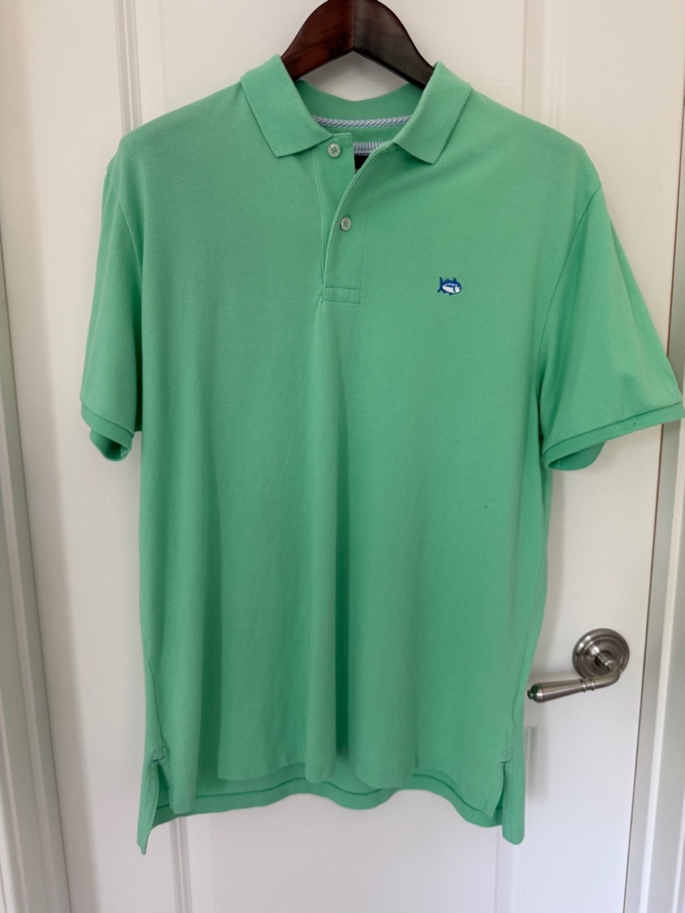 Southern Tide Men's Mint Green Short-Sleeve Polo Shirt with Dish Logo Size M